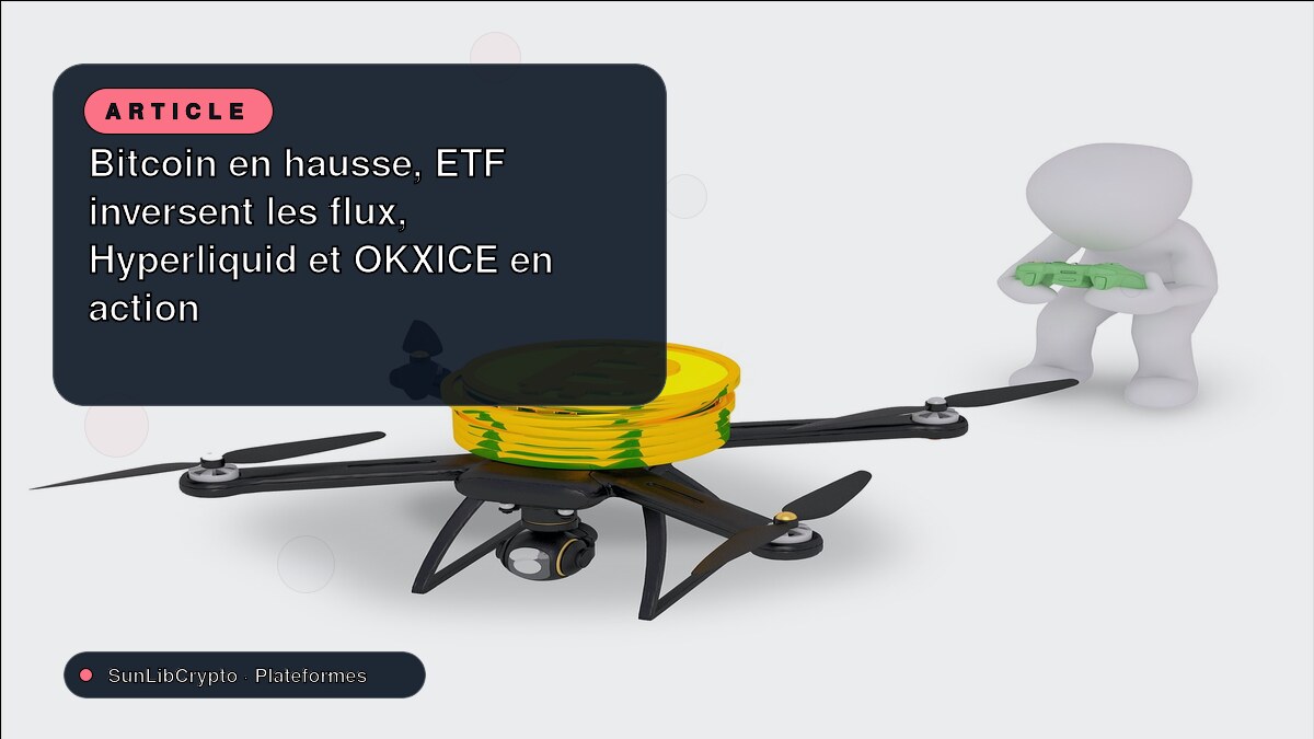 Bitcoin en hausse, ETF inversent les flux, Hyperliquid et OKXICE en action