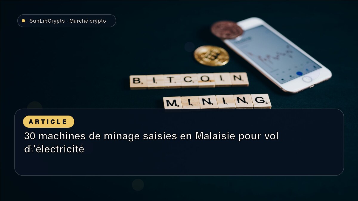30 machines de minage saisies en Malaisie pour vol d'électricité