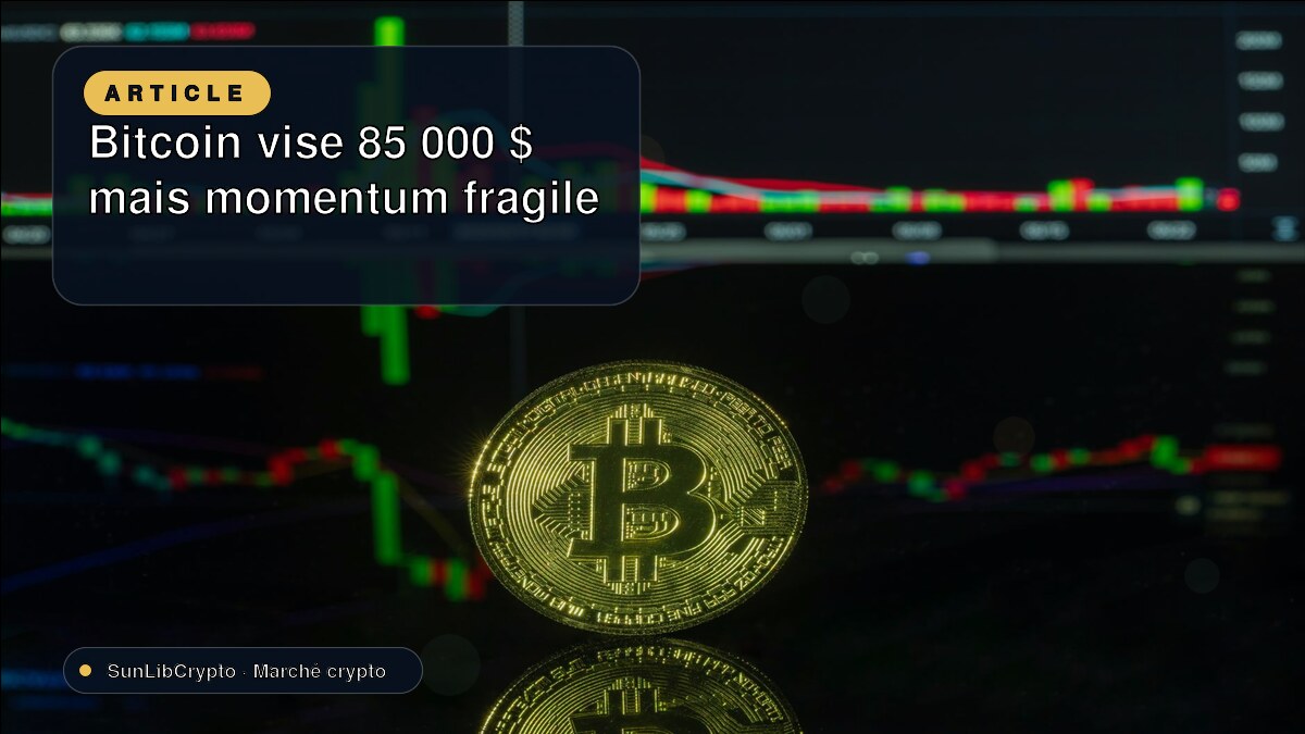 Bitcoin vise 85 000 $ mais momentum fragile