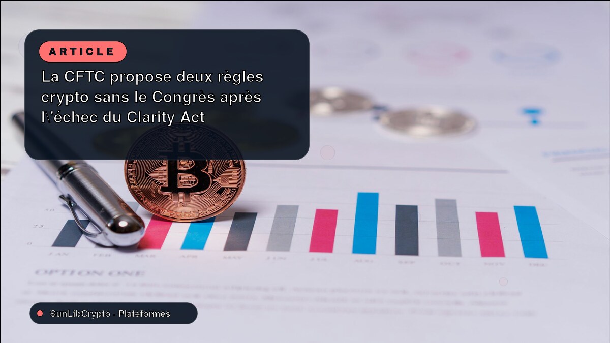 La CFTC propose deux règles crypto sans le Congrès après l'échec du Clarity Act