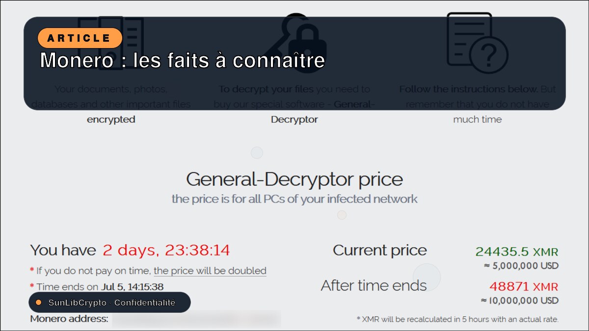 Monero : les faits à connaître