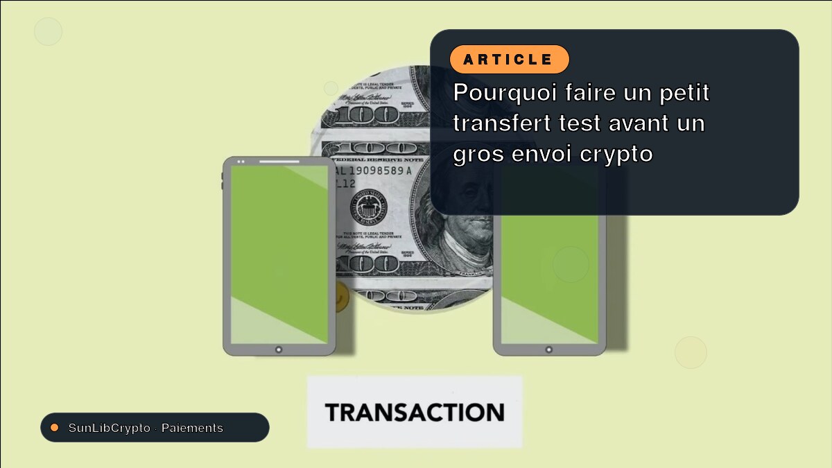 Pourquoi faire un petit transfert test avant un gros envoi crypto