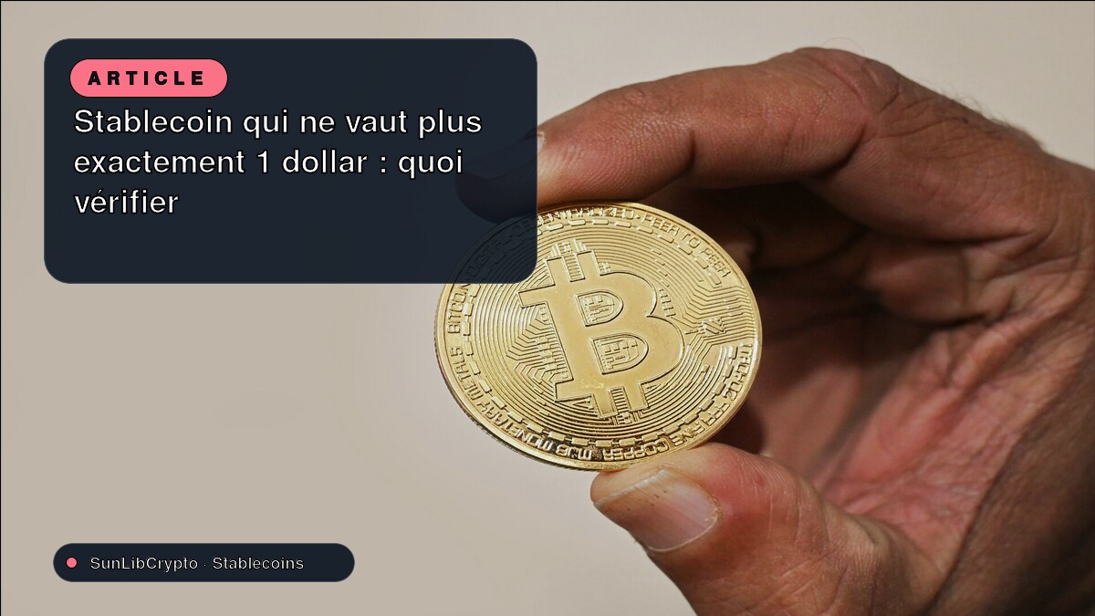 Stablecoin qui ne vaut plus exactement 1 dollar : quoi vérifier