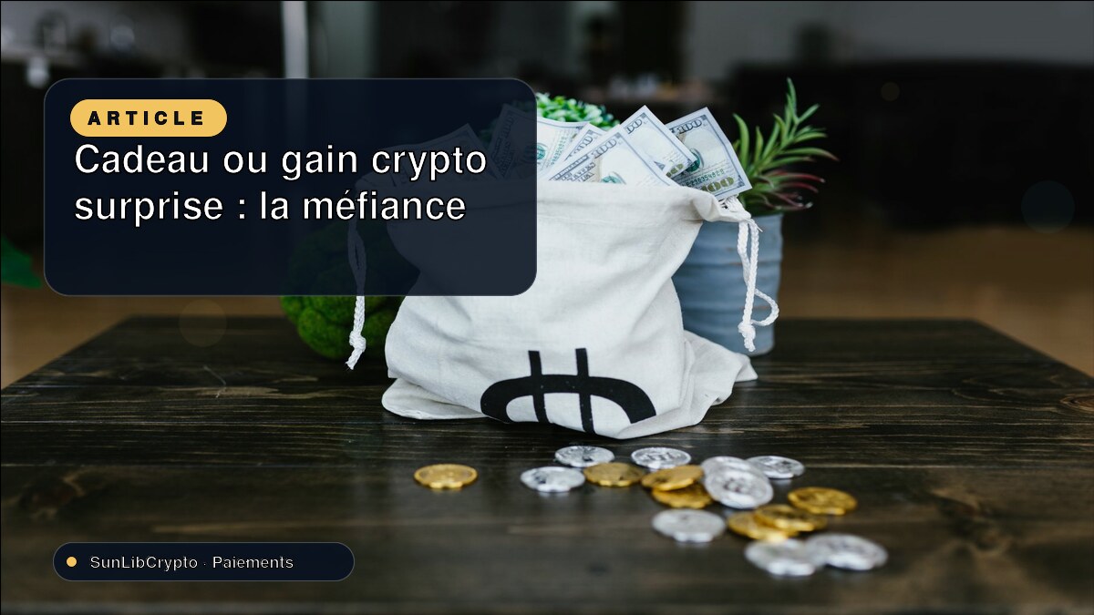 Cadeau ou gain crypto surprise : la méfiance