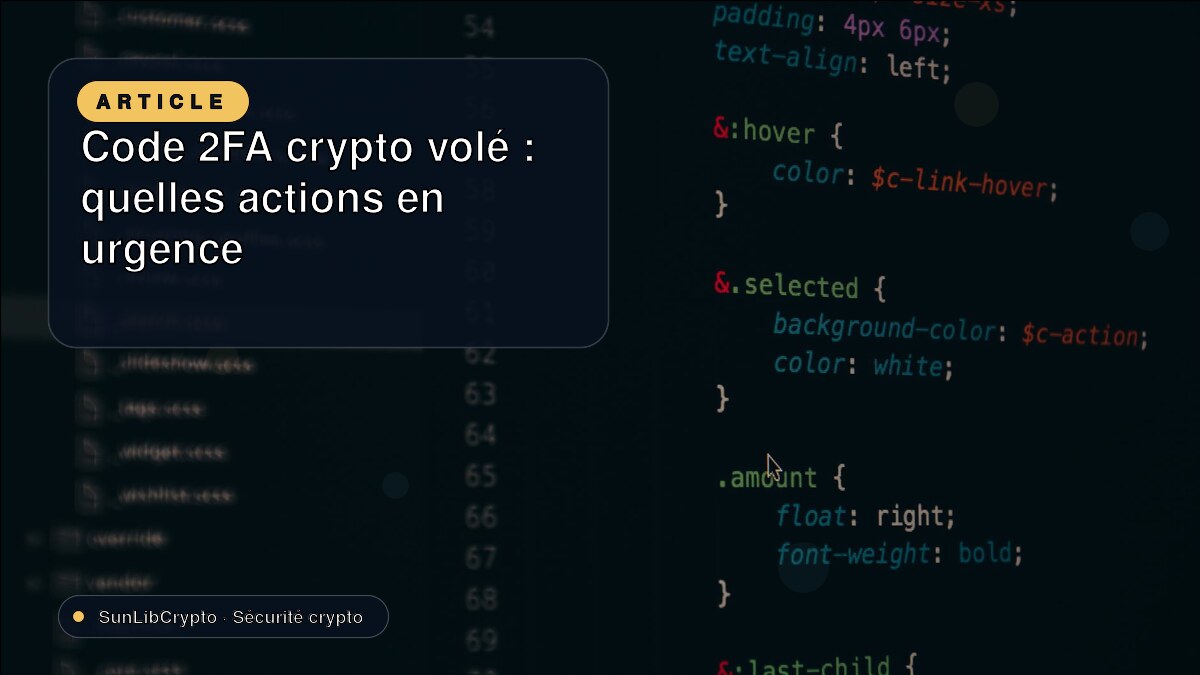 Code 2FA crypto volé : quelles actions en urgence