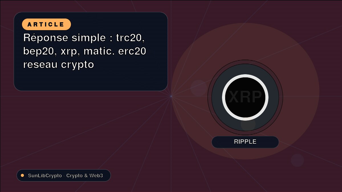 Réponse simple : trc20, bep20, xrp, matic. erc20 reseau crypto