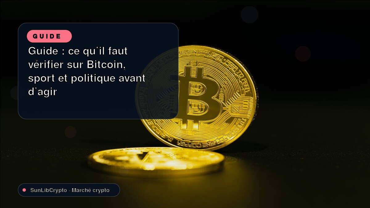 Guide : ce qu’il faut vérifier sur Bitcoin, sport et politique avant d’agir