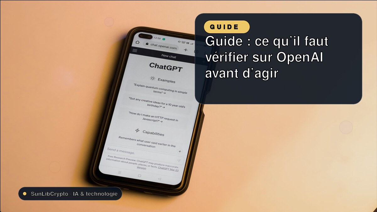 Guide : ce qu’il faut vérifier sur OpenAI avant d’agir