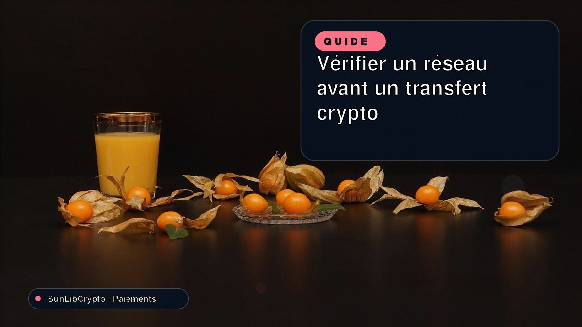 Vérifier un réseau avant un transfert crypto